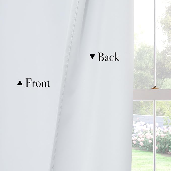 PONY DANCE White Total Blackout Curtains 84 inch Length 2 Panels Set, 100% - Image 3