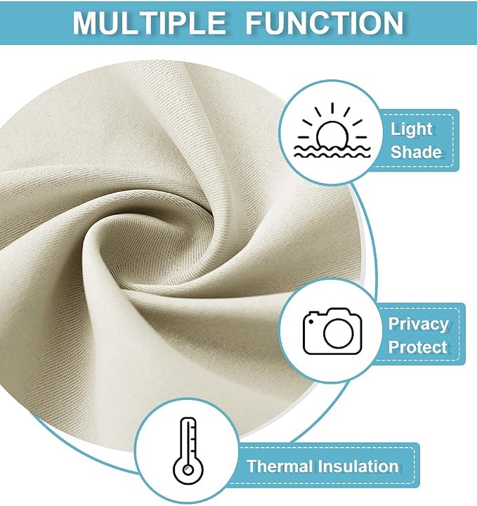 RYB HOME Blackout Curtains for Living Room Thermal Insulated Privacy Solar - Image 5