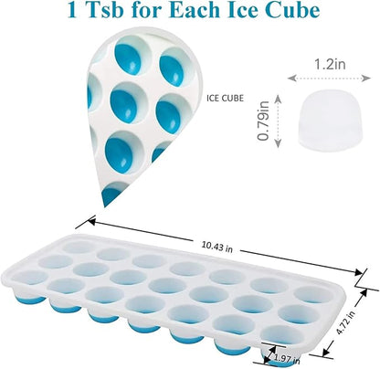 Ice Cube Trays with Lids BPA Free, 4 Pack Easy Release Silicone Ice Cube Trays - Image 2