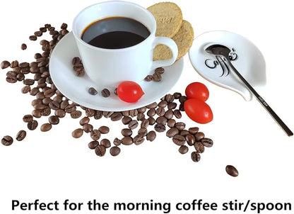 Coffee Spoon Rest, Small Ceramic Coffee Spoon Holder, Porcelain Spoon Holder - Image 2