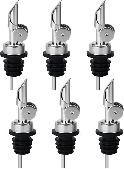 6PCS Liquor Bottle Pourers, Auto Flip Olive Oil Dispenser Spout, Weighted by BALTRE