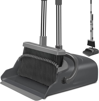 kelamayi Broom and Dustpan Set for Home, Indoor&Outdoor Sweeping, Stand Up by Kelamayi