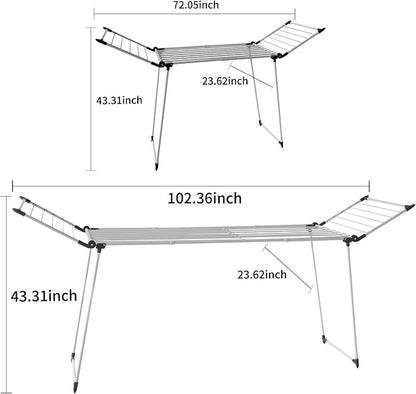 Clothes Drying Rack, Gullwing Laundry Rack Adjustable and Foldable - Image 6