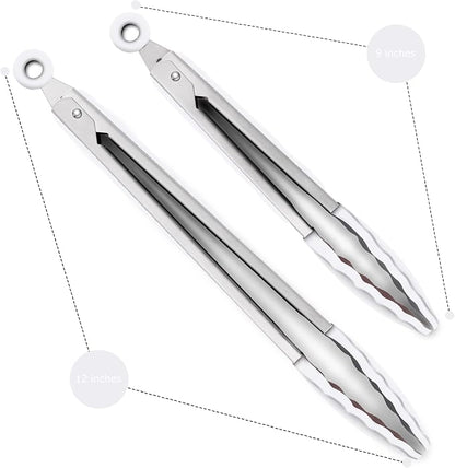 2 Pack Silicone Kitchen Tongs – 9" & 12" Set, Heat Resistant up to 500°F - Image 4