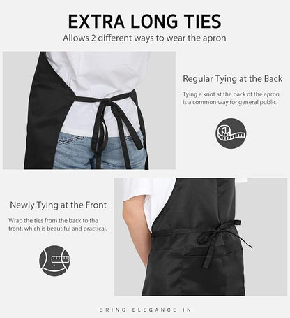 Syntus Apron for Men Women, Adjustable Cooking Kitchen Chef Aprons - Image 6