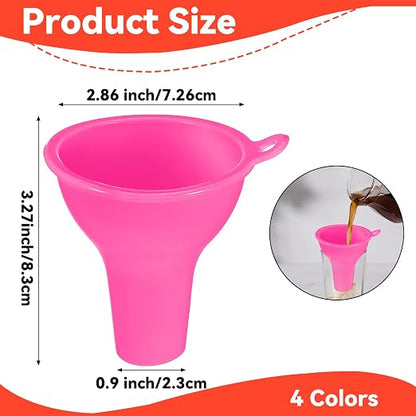 4 Pcs Funnels for Kitchen Use Filling Bottles Silicone Funnel Wide Mouth Funnel - Image 2
