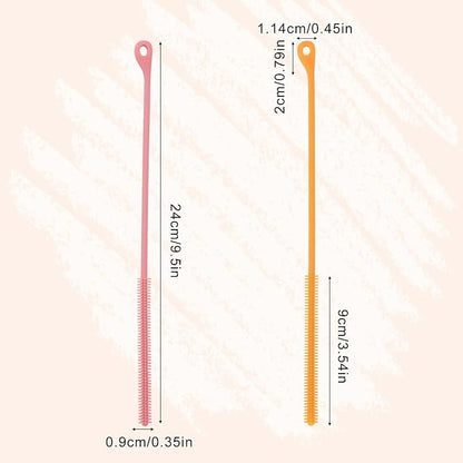 2pcs Silicone Straw Cleaner Brush, 9.44in Extra Long Reusable Straw Brush - Image 2