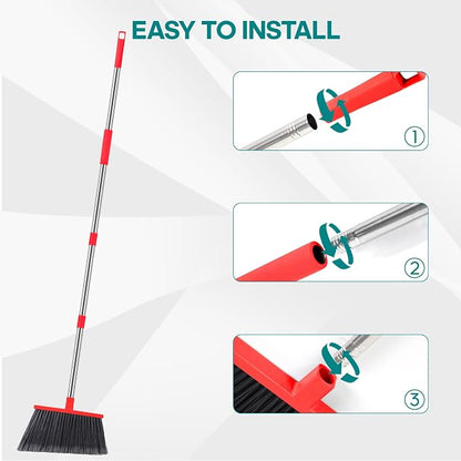 PBHEPJ Broom, Outdoor Broom for Floor Cleaning, Hard Bristle Angle Broom for - Image 4