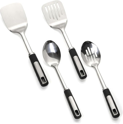 Cooking Utensils Set, Stainless Steel Kitchen Utensils by JULIPRO