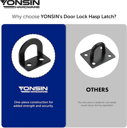 5" Door Padlock Safety Hasp Latch 2 Pcs, Door Hasp Clasp Lock Gate Shed Hasp - Image 5