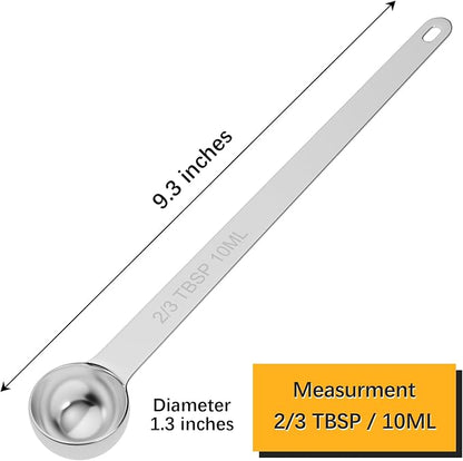 2PCS 2/3Tbsp Extra Long Handle Measuring Spoon, Single Stainless Steel - Image 2