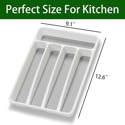 Silverware Organizer 2 Pieces Utenisl Organizer Holder Kitchen Drawer Organizer - Image 3