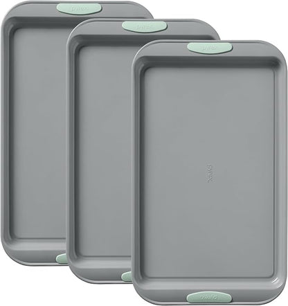 Pyrex 3-Piece Metal Cookie Sheet Bakeware Set, Lightweight Stainless Steel by Pyrex
