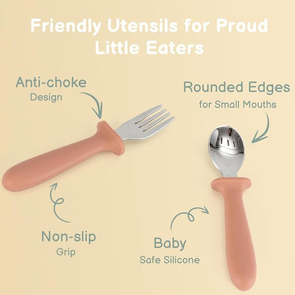 Eascrozn Toddler Spoons and Forks Set, 6 Pack Kids Silverware - Image 5