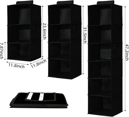 2 Pack Hanging Closet Organizer, 4-Shelf Hanging Shelves - Image 2