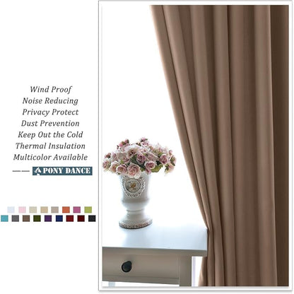 PONY DANCE Blackout Curtains Mocha - Image 7