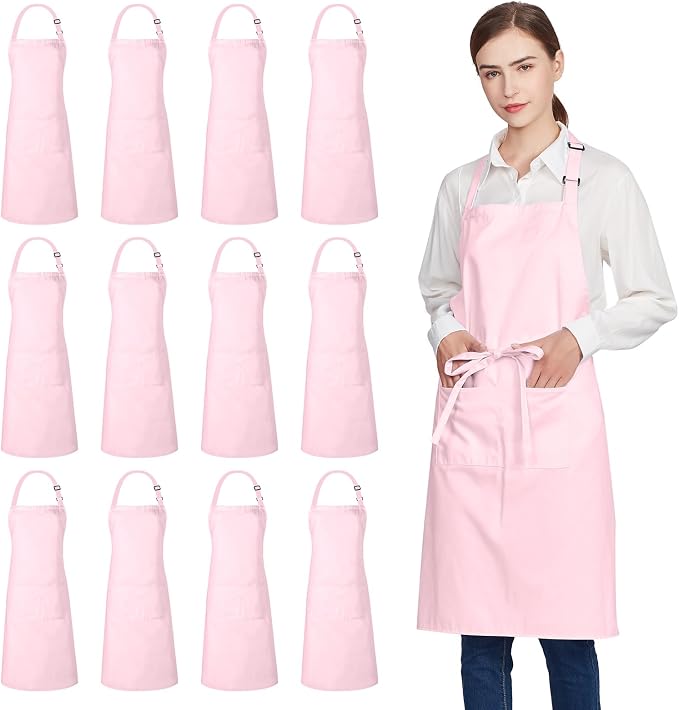 Jubatus 12 Pack 100% Cotton Aprons Bulk by Jubatus