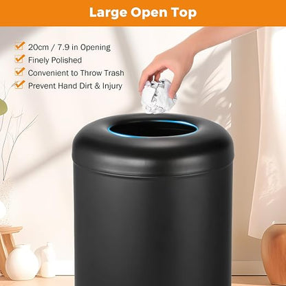 BEAMNOVA Commercial Trash Can 16.5 Gal Open Top Black Outdoor Indoor Garbage - Image 5