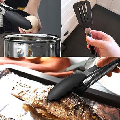 Mini Silicone Tongs Set of 2, Small Serving Tongs - Image 6