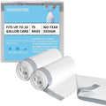 10 Gallon Trash Bags Drawstring, 1 Mil Thick White Garbage Bag for Office Kitchen, 75 Count