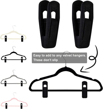 Black Velvet Hanger Clips, Strong Finger Clips - Image 4