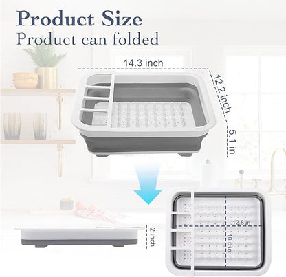 Collapsible Bowls, and Dishes Drainer, Portable Space-Saving Dish Rack - Image 4