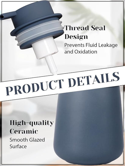 INGOFIN Ceramic Foaming Soap Dispenser - 12 oz Foam Hand Soap Dispenser Bathroom - Image 6