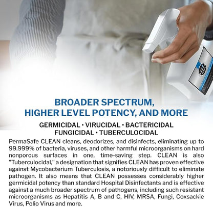 PermaSafe CLEAN, All-Purpose Hospital Disinfectant Cleaner; No Rinse, Soft & - Image 5