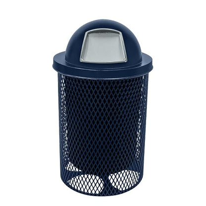 COATEDOUTDOORFURNITURE RDT-TXTDBL Heavy Duty 32 Gallon Round Trash Receptacle by CoatedOutdoorFurniture