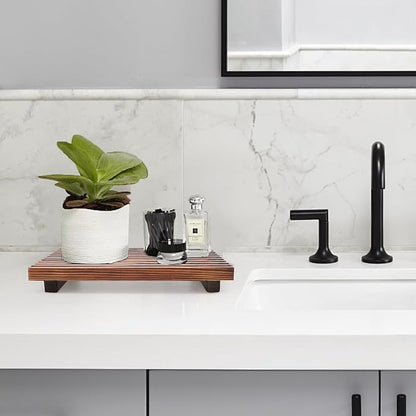 Renawe Farmhouse Bathroom Counter Tray Wood Display Pedesta Stand Kitchen - Image 5