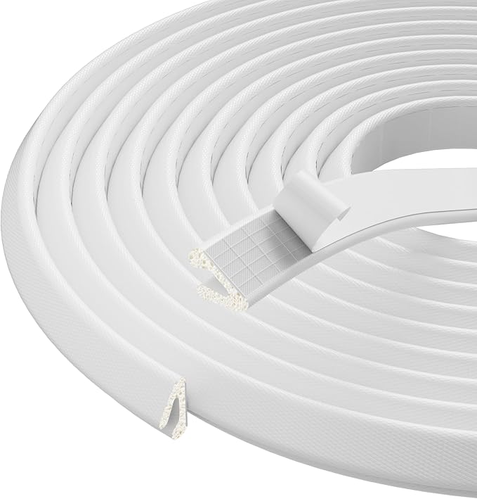 V Shape Foam Weather Stripping Door Frame Seal Strip 33FT White, Draft Stopper by KNEELISA
