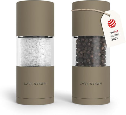 LARS NYSØM Salt and Pepper Grinder Set, Manual Salt and Pepper Mills by LN