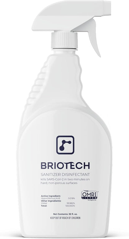 BRIOTECH Sanitizer Disinfectant Hypochlorous Spray, Kill 99.99% of Viruses & by BRIOTECHUSA