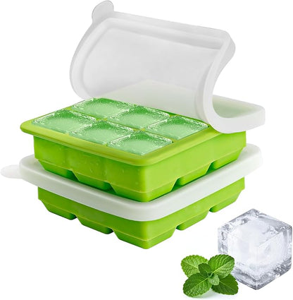 Ice Cube Tray with Lid, Small Ice Cube Trays, Silicone Ice Cube Trays by Aibirui