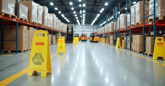 Wet Floor Sign, Slippery When Wet A-Frame Caution Sign, Bright Yellow 2 PACK - Image 5