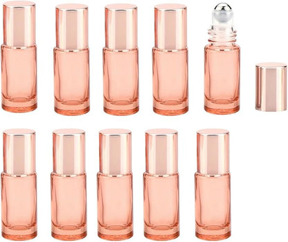 10 Pack Glass Roller Bottles for Essential Oils, 5ml Green Roll On Bottles - Image 5
