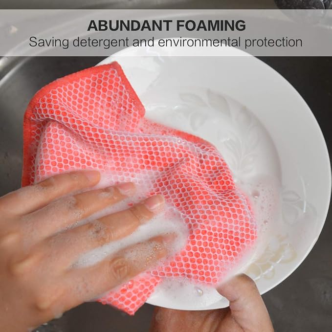 SINLAND 5 Color Assorted Microfiber Dish Cloth Best Kitchen Cloths Cleaning - Image 6