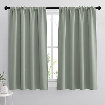 RYB HOME Dorm Curtains Room Darkening, 45 inch Length Privacy Window Treatment by RYBHOME