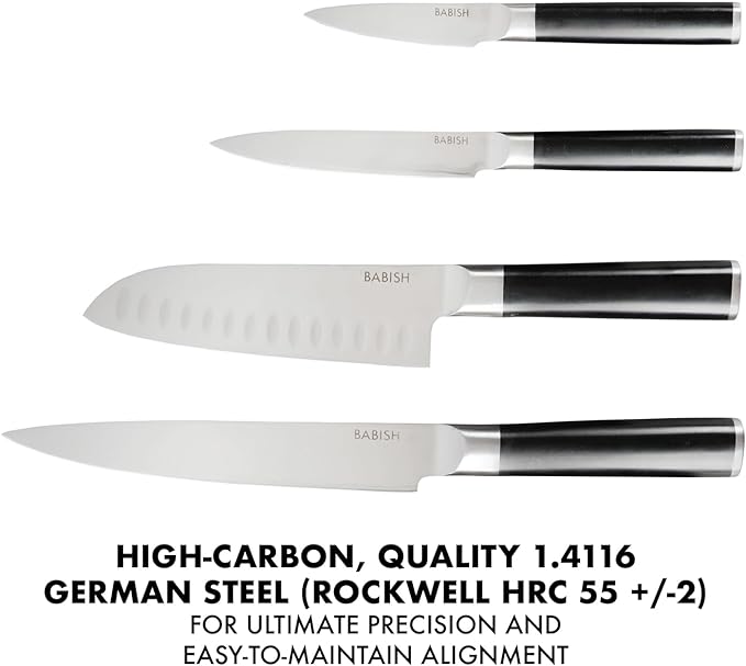 Babish 14-Piece Full Tang Forged Kitchen Knife Set – High-Carbon 1.4116 German - Image 4