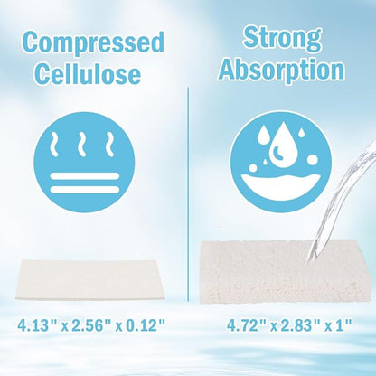 YoleShy 48 Pack White Sponges Kitchen Natural Compressed Cellulose Sponges - Image 2