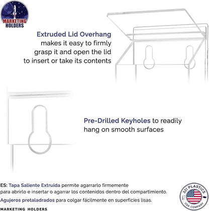 Outdoor Brochure Holder Holds 4" x 9" Advertising Trifolds Clear Acrylic Wall - Image 7