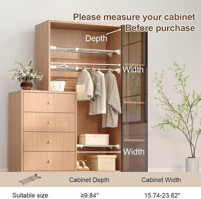 Hershii Closet Tension Shelf & Rod Expandable, Adjustable Storage Rack Metal - Image 5