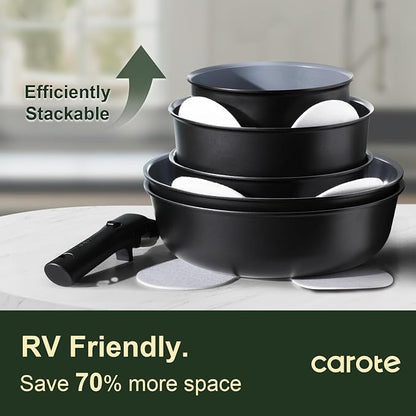 CAROTE 19PCS Ceramic Cookware Sets, Pots and Pans Set Non Stick Non Toxic - Image 5