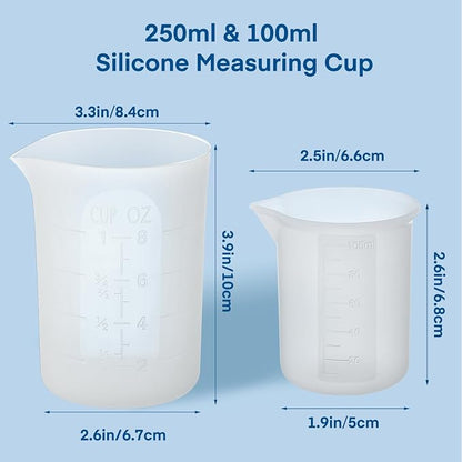 Gartful 250ml & 100ml Silicone Measuring Cups, Silicone Mixing Cups - Image 2
