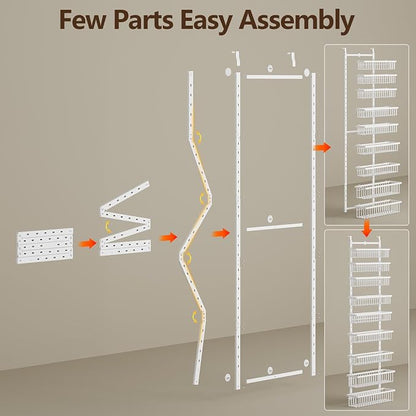 POKIPO 9 Tier Over The Door Pantry Organizer, 2 in 1 Wall Mount or Hanging - Image 7