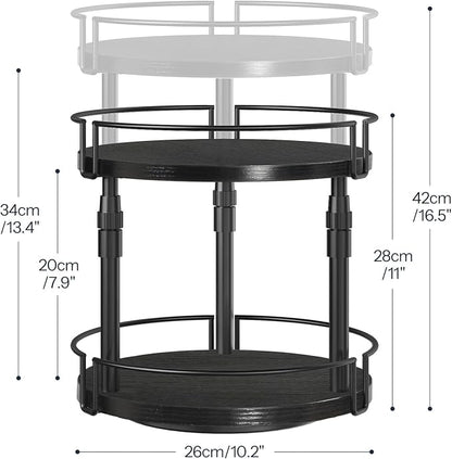 HOOBRO Lazy Susan Organizer Spice Rack, 2-Tier Height Adjustable Rotating Lazy - Image 3