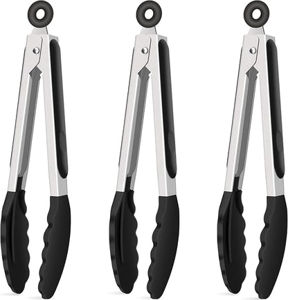 Hotec Silicone Kitchen Tongs for Cooking 9-Inch Serving Tongs by Hotec