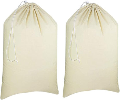 Urban Villa Laundry Bags 2 Pack Canvas Dirty Clothes Travel Laundry Bag|Machine Washable|Reusable College Hostel Liner Bag for Garments with Drawstring Closure - Size 28 x 36 Inches