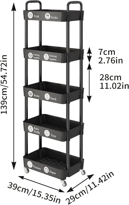 Laiensia Storage Cart, Mobile Shelving Unit Cart - Image 7