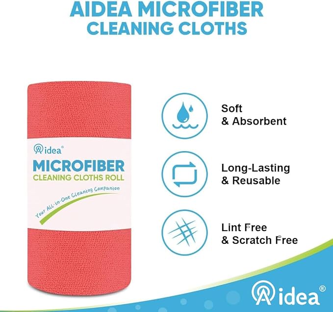 AIDEA Microfiber Cleaning Cloth Roll, Microfiber Towels - Image 3